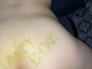 Small Petite Wife Spreads Pussy and Ass On Her Birthday 12/16