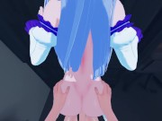 Emilia spits out cum, gets fucked on dinner table - Re:Zero Hentai. 8/16