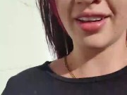 Blowjob , suck tits and footjob in public avenue of colombian park 3/16