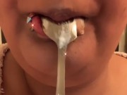 “Asmr” BBW eats cake  - Screenshot 13 of 16 - Pov