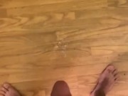 Shooting Ropes of Cum on Floor