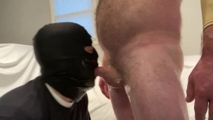 Drooling faggot orally worships his straight alpha