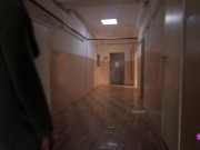 Risky Blowjob On Stairs of The Mall 1/16