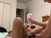 Sub likes big balls till he cums 4/16