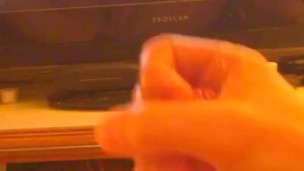 Moaning male cums hard watching porn