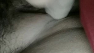 Using my new dildo while my stepsister is laying next to me