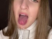 Glass of saliva 