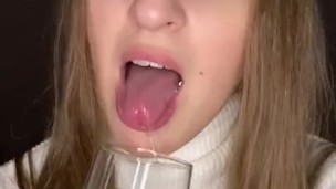 Glass of saliva 