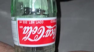 Fucking and creaming on a bottle 