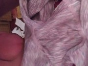 Massive load into wifes booty shorts
