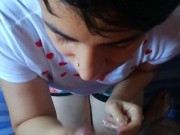 Quickie! POV Oily Handjob Facial