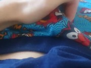 Solo Masturbation and Stomach Cumshot while watching porn in Pyjamas 4/16