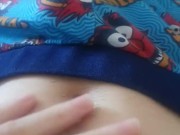 Solo Masturbation and Stomach Cumshot while watching porn in Pyjamas 5/16