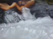 VAGINA FALL public FLASH and PEE #Tourist atraction Waterfall in Jungle 10/16