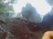 VAGINA FALL public FLASH and PEE #Tourist atraction Waterfall in Jungle 12/16
