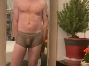 New sexy undies and Dripping cum on my balls 1/16