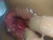 アナル　高速指アナニー　大量汁垂れ　痙攣 9/16