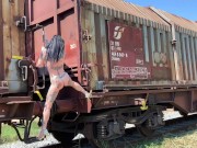 Naked in public on a old train 3/16