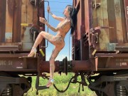 Naked in public on a old train 5/16