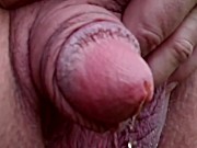 Huge flaccid penis peeing outdoors 13/16