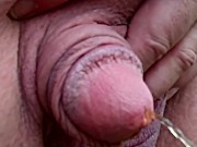 Huge flaccid penis peeing outdoors 15/16