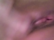 Hot and horny wife rubs clit and nipples wanting to have a huge cock in her pussy  11/16