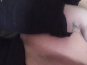 Hot and horny wife rubs clit and nipples wanting to have a huge cock in her pussy  2/16