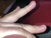 Stroking long thick cock till cumshot 6/16