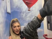 Teen fucks her self in train bathroom  13/16