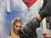 Teen fucks her self in train bathroom  14/16