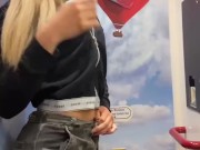 Teen fucks her self in train bathroom  2/16