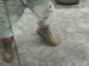 Early morning hotel exercise room tease before work!