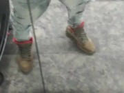 Early morning hotel exercise room tease before work! 14/16