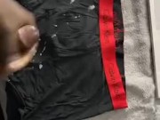 Cum explosion all over underwear and computer.  13/16