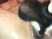 Blonde milf takes huge dildo in wet pussy 2/16