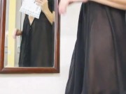 Tik Tok. Step sister trying a new body suit delivered by Amazon courier  1/16