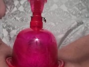 Pumping up pussy and clit with pussy pump making her swell  3/16