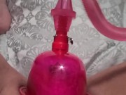 Pumping up pussy and clit with pussy pump making her swell  4/16