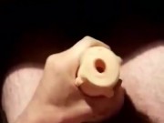 Penetrating fleshlight all the way and cumming 11/16