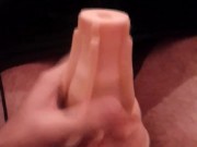 Penetrating fleshlight all the way and cumming 4/16