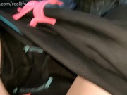 Peeing outside on the frozen grass 2/16