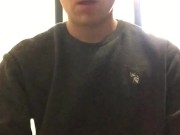 Solo male filling a condom with a huge load of cum. Tattooed man with a tasty big dick 2/16