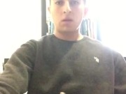 Solo male filling a condom with a huge load of cum. Tattooed man with a tasty big dick 9/16