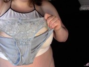 Melonie Kares tries on three Panties 2 3/16