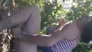 a girl desperate to pee in the bushes (public)