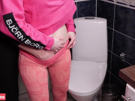 Fucking some random guy at to gym without condom - Slutty teen give pussy some random in public wc