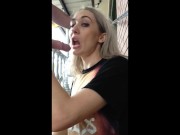 Cute blonde slut sucks dick in the car and loved a messy facial  14/16