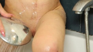 how girls shave their pussys KIra shaves her pussy and masturbate with shower after that