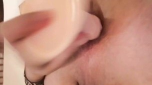Close Up Quick Ass Fuck With Huge Dildo Anal Gaping