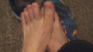 Blue Nike Shoes & Barefoot (No Audio)